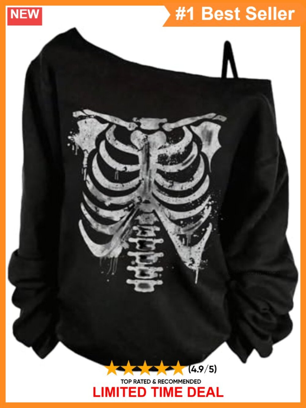 Women's Off The Shoulder Gothic Graphic Long Sleeve T-Shirt Y2K Top